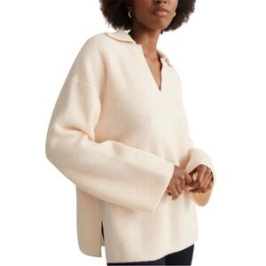 & Other Stories Wool Knit Polo Sweater Size XS Light Beige